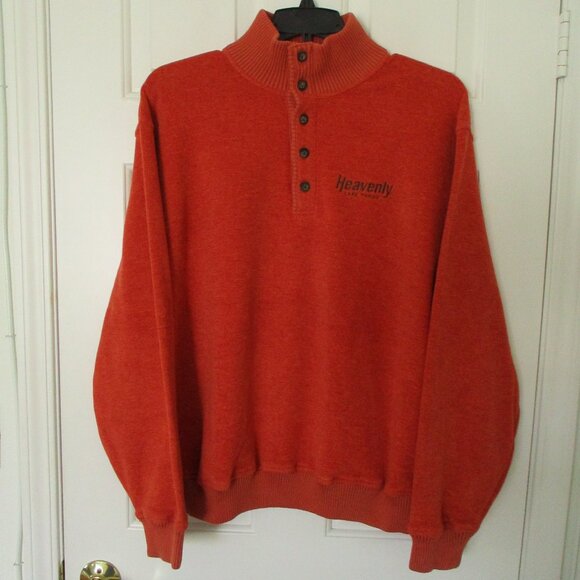 Gear for Sports Mens L/S "Heavenly, Tahoe" Orange Fleece Sweater NWOT - Large - Picture 1 of 3